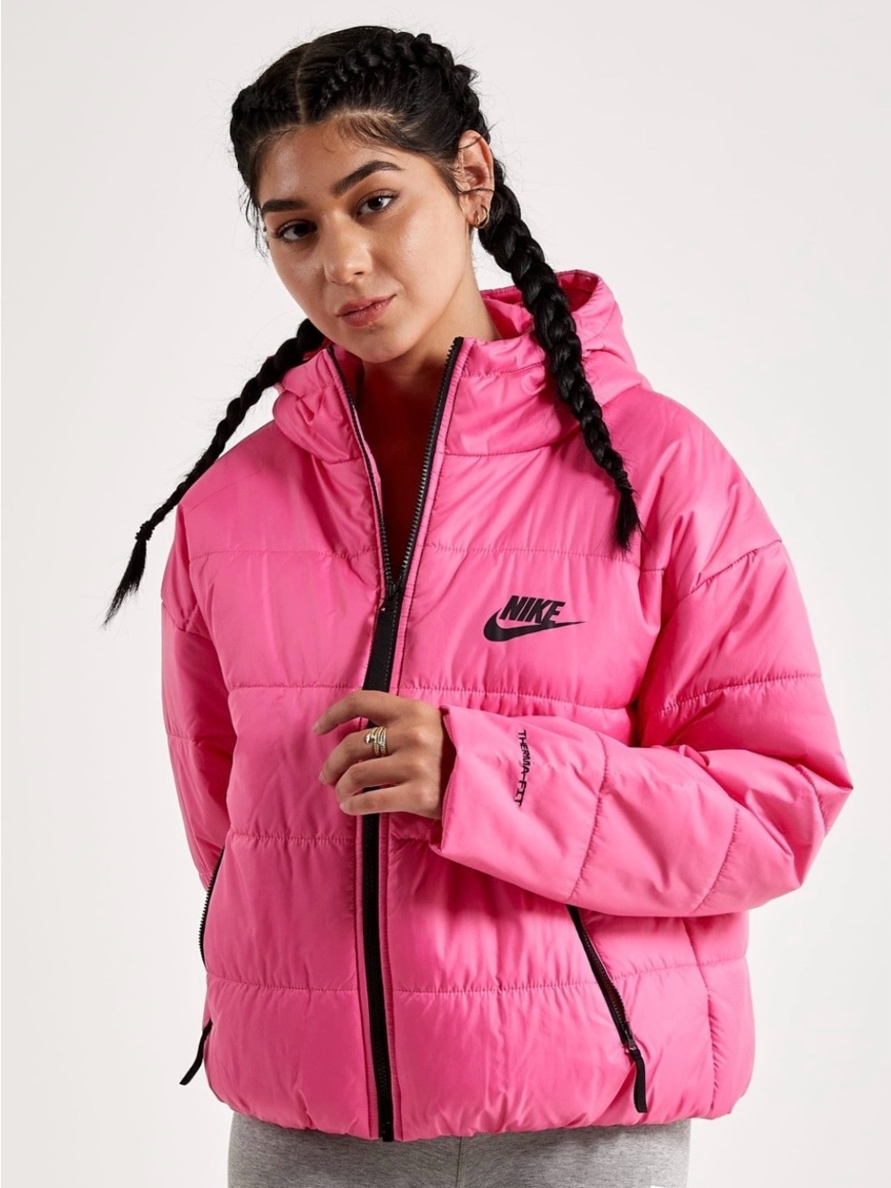 Nike Bright Pink Hooded Puffer Jacket